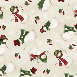 Wilmington Prints Woodland Snowmen - Tossed Snowmen Cream  3017-27736-237