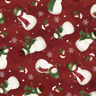 Wilmington Prints Woodland Snowmen  - Tossed Snowmen Red 3017-27736-337