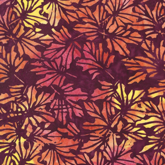 Windham Fabrics Dahlia Maple Leaves Purple  Batik Cotton 3799Q-X