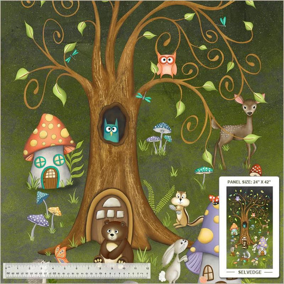 Windham Fabrics Enchanted Woods Forest Panel 24