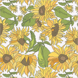 Windham Fabrics Flowers on Main Big Yellows White 54891-5