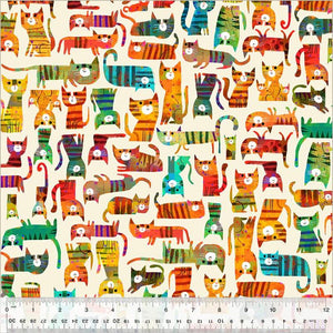 Windham Fabrics Fur-ever Friends Cat House Ivory 54528D-3