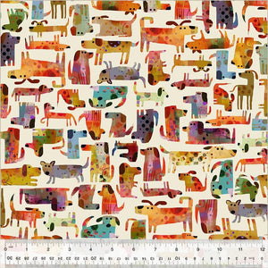 Windham Fabrics Fur-ever Friends Dog Park Ivory 54529D-3