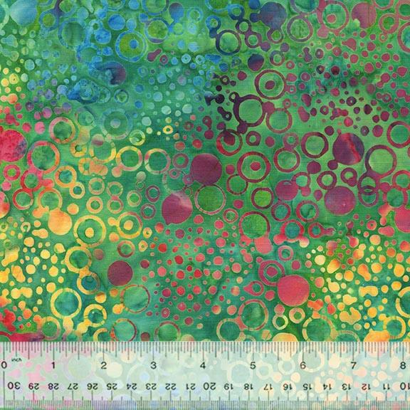 Windham Fabrics JDJ Forever Spring Circles Emerald  Batik Cotton 3725Q-X