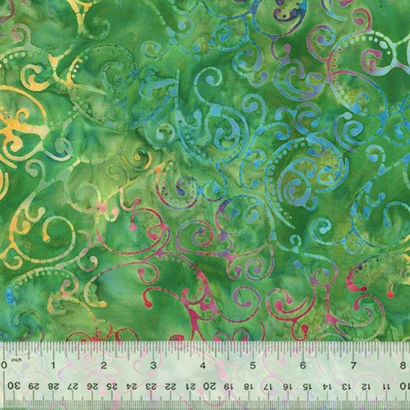 Windham Fabrics JDJ Forever Spring Spirals Emerald  Batik Cotton 3724Q-X