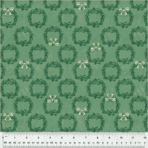 Windham Fabrics Jolly Christmas Holiday Wreath Light Green  54491-4