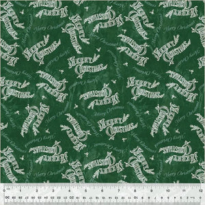Windham Fabrics Jolly Christmas  Merry Christmas Dark Green 54492-6