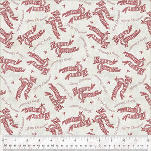 Windham Fabrics Jolly Christmas Merry Christmas Ivory/Red  54492-1