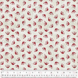 Windham Fabrics Jolly Christmas  Santa Hats Ivory/Red 54493-1