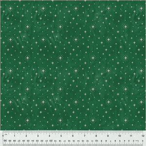 Windham Fabrics Jolly Christmas  Twinkle Stars Green 54494-3