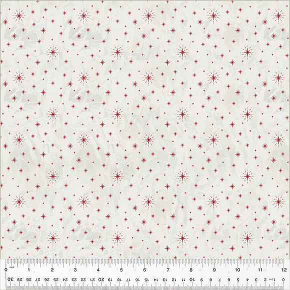 Windham Fabrics Jolly Christmas  Twinkle Stars Ivory/Red 54494-1