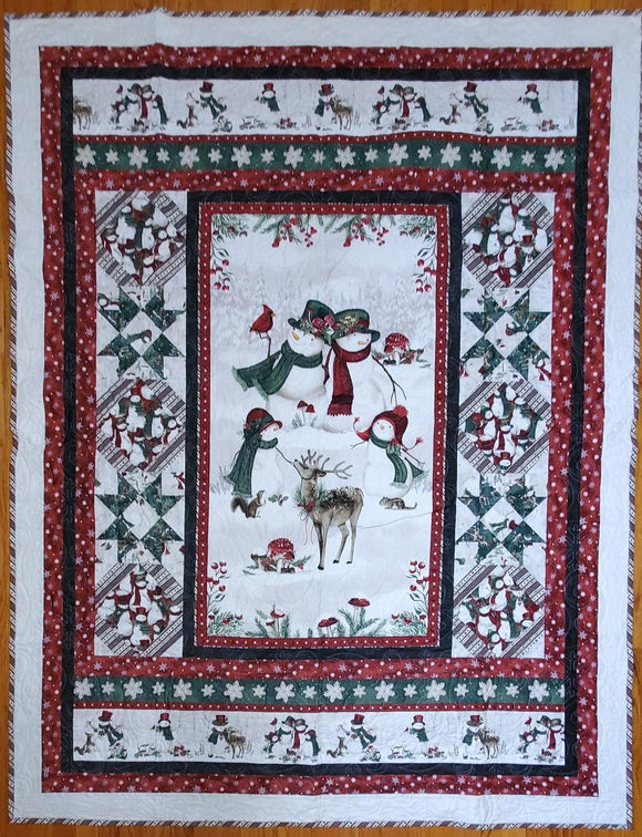 Woodland Snowman Quilt Kit finished size 61