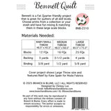Bennet Quilt Battern finished size 45"x48" pattern by Chrissy Lux of Branch & Blume BNB 2510