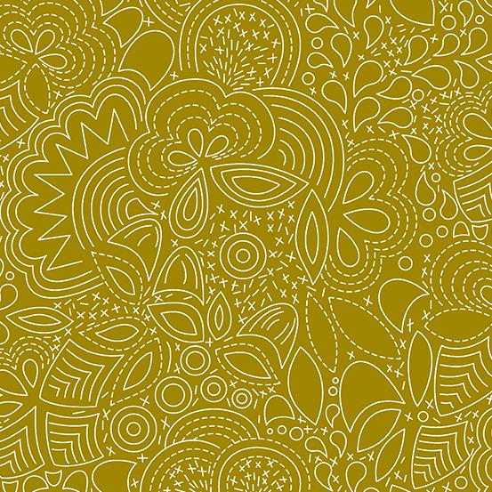 Andover Fabrics Century Prints Hopscotch Stitched CS-21-Brass