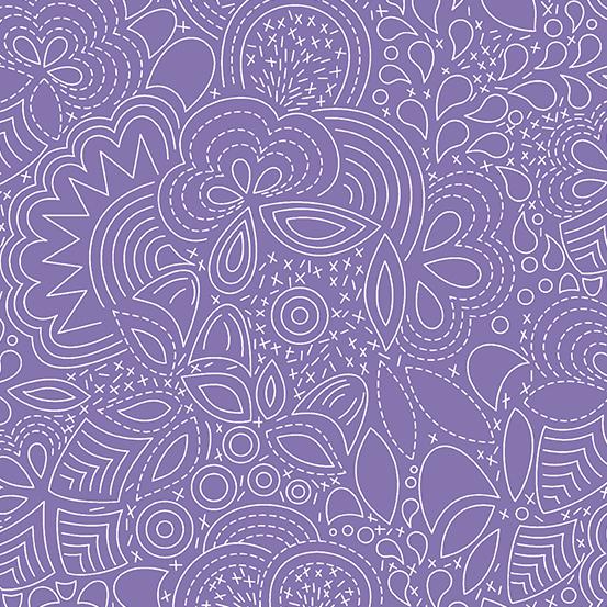 Andover Fabrics Century Prints Hopscotch Stitched CS-21-Wisteria