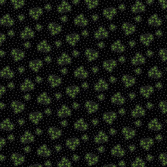 Andover Fabrics Lucky Charms Black Shamrock  A-410-K