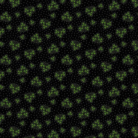 Andover Fabrics Lucky Charms Black Shamrock  A-410-K