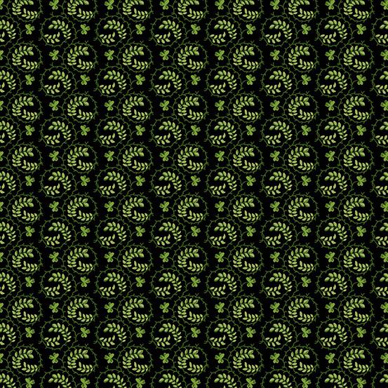 Andover Fabrics Lucky Charms Black Shamrock Swirl   A-415-K