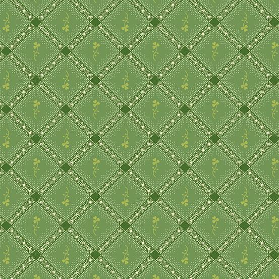 Andover Fabrics Lucky Charms Green Clover Plaid  A-412-G
