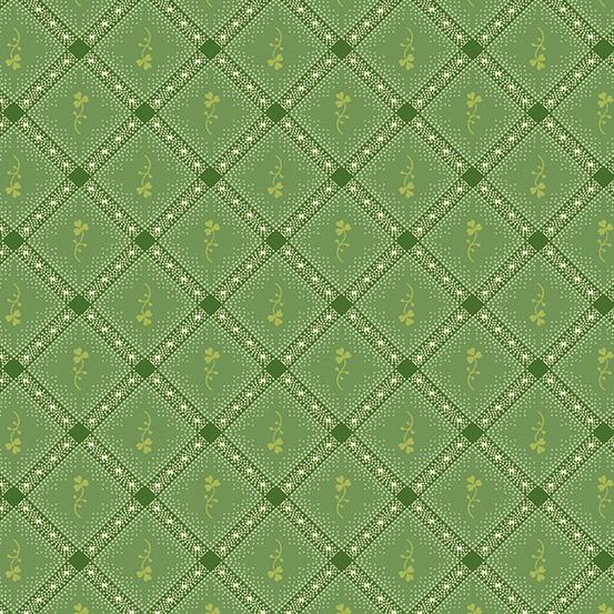 Andover Fabrics Lucky Charms Green Clover Plaid  A-412-G