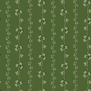 Andover Fabrics Lucky Charms Green Clover Stripe  A-411-G