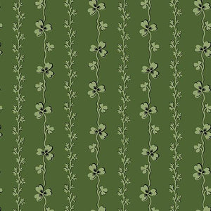 Andover Fabrics Lucky Charms Green Clover Stripe  A-411-G
