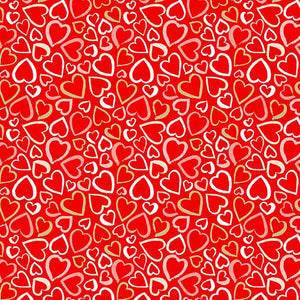 Andover Fabrics Pamper by Makower UK Hearts Red TP-2315-R
