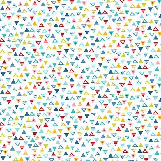 Andover Fabrics Pool Party Triangles White TP-2444-W