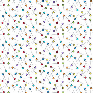 Andover Fabrics Sew Happy Word Search White  A-9869-L