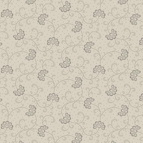 Andover Fabrics Trinkets Floral Lace Parchment  A-9821-C