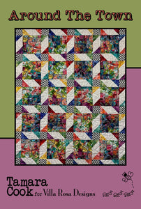 Around The Town Quilt Pattern finished size 45"x55" by Villa Rosa Designs