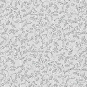 Benartex Fabrics Holly Leaf  Scroll  Grey 13467-14