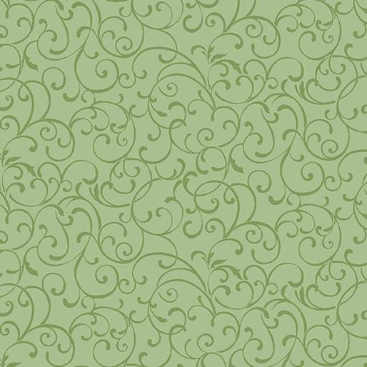 Benartex Fabrics Seasonal Scroll  Green 13466-44