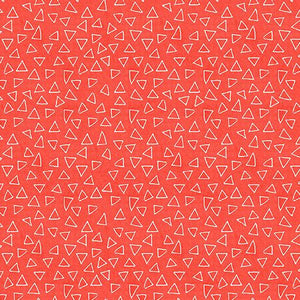 Benartex It's Raining Cats and Dogs Floating Triangles Coral 10338-34