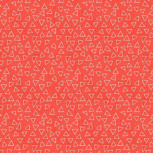 Benartex It's Raining Cats and Dogs Floating Triangles Coral 10338-34
