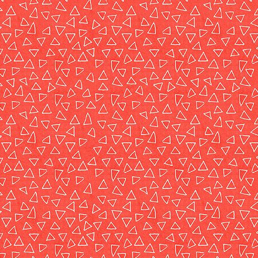 Benartex It's Raining Cats and Dogs Floating Triangles Coral 10338-34