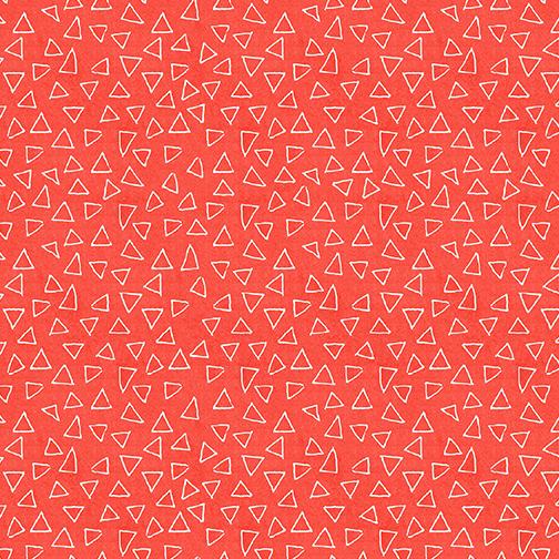 Benartex It's Raining Cats and Dogs Floating Triangles Coral 10338-34