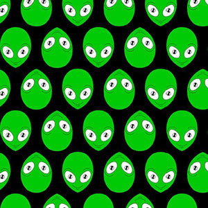 Blank Quilting Corp Amazing Aliens Green Alien Heads 1993G-66  Green