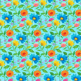 Blank Quilting Corp Bloom Bouquet 2 Small Floral Medium Blue B-1817-75