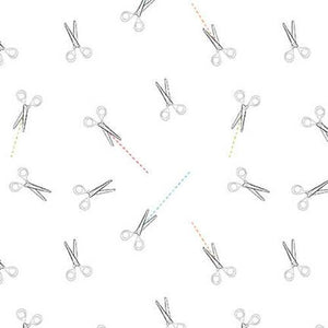 Blank Quilting Corp Lower the Volume Scissors White 1948-01