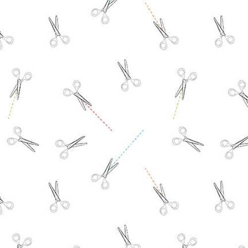 Blank Quilting Corp Lower the Volume Scissors White 1948-01