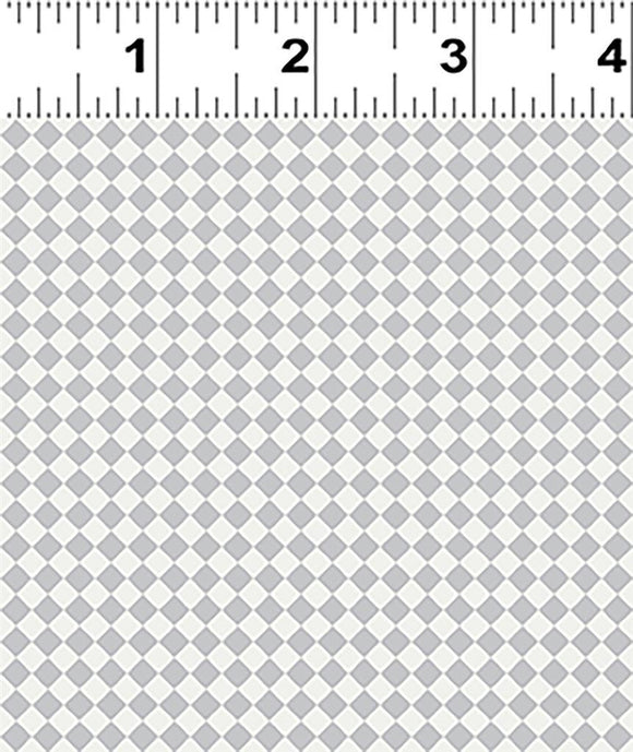 Clothworks Fabric Little Miss Check  Light Pewter  Y3527-118