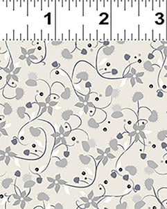 Clothworks Fabric Little Miss Fly Traps  Light Khaki  Y3525-11