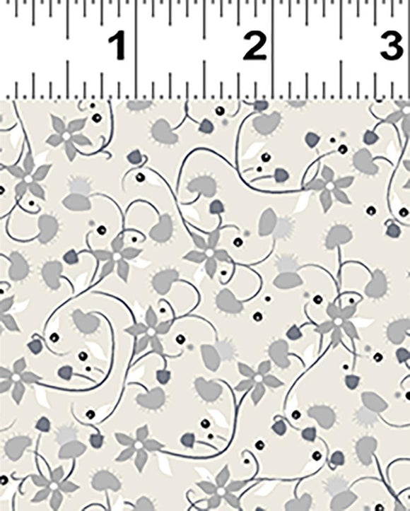 Clothworks Fabric Little Miss Fly Traps  Light Khaki  Y3525-11