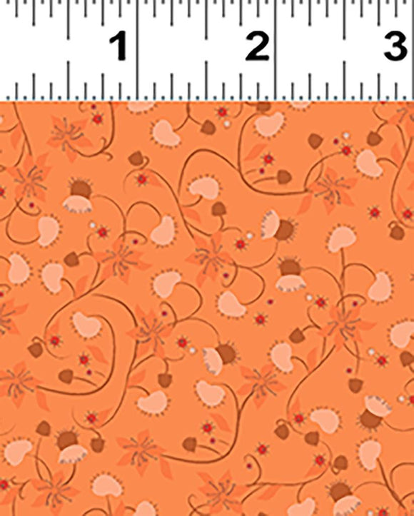 Clothworks Fabric Little Miss Fly Traps  Orange  Y3525-26