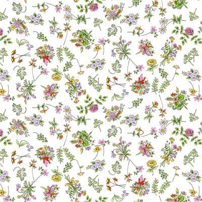 Clothworks Fabrics From the Heart Floral White Y3359-1
