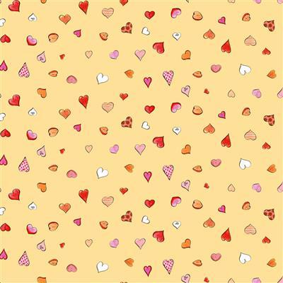 Clothworks Fabrics From the Heart Hearts Light Gold Y3360-67