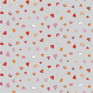 Clothworks Fabrics From the Heart Hearts Light Gray Y3360-5