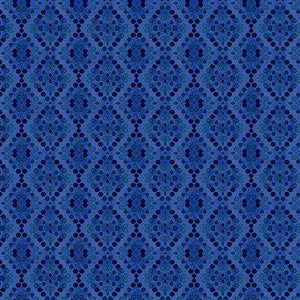 Clothworks Painted Patchwork Geo Tonal Dark Periwinkle Y3384-86