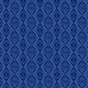 Clothworks Painted Patchwork Geo Tonal Dark Periwinkle Y3384-86